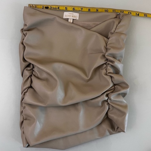 Ronny Kobo Ruched Vegan Leather Asymmetrical Tube Top - Picture 5 of 10